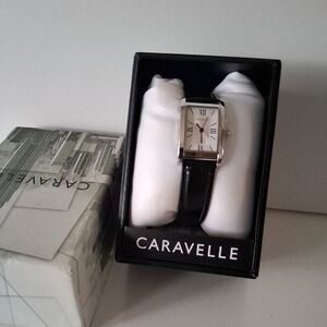 Caravelle Women's Black and Silver Watch